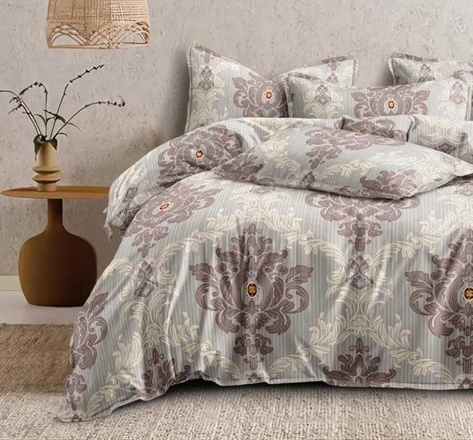 WSOKO PREMIUM COTTON. 100%.COTTON TC 400.SUPAR KING SIZE 108x108 BEDSHEET 2PILLOW  3P SET MULTI COLOUR