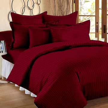 WSOKO 100% PREMIUM STRIP PALAN COTTON  BEDSHEET 400TC 2PILLO 3P SET SUPAR KING  SIZE 108X108
