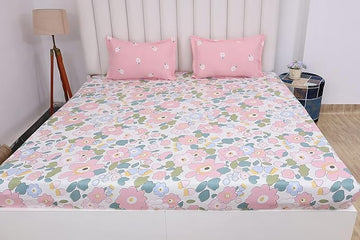 WSOKO PREMIUM COTTON. 100%.TC.400.SUPAR KING SIZE 108x108 BEDSHEET 2PILLO 3P SET MULTI COLOUR