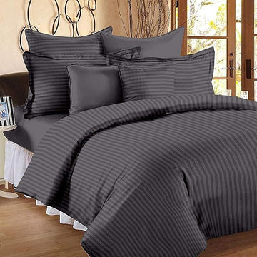 WSOKO 100% PREMIUM STRIP PALAN COTTON  BEDSHEET 300TC 2PILLO 3P SET QUEEN SIZE 90X100