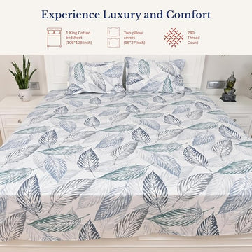 wsoko,premium, cotton 400tc, bedsheet super king size,108x108 3p set