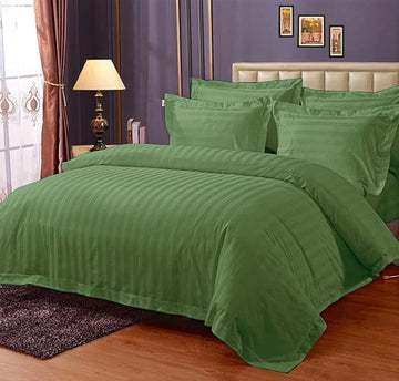 WSOKO 100% PREMIUM,STRIP, PALAN COTTON  BEDSHEET 400 TC 2PILLO 3P SET SUPER KING  SIZE 108X108 WHITE BESHEET