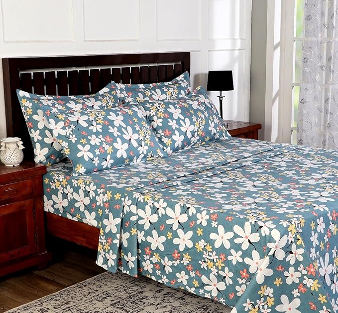 wsoko,premium, cotton 400tc, bedsheet super king size 3p set