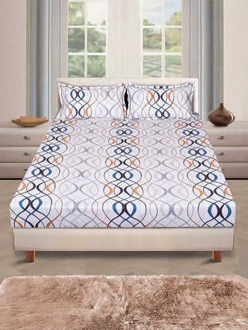 WSOKO PREMIUM COTTON.100% TC 300 QUEEN SIZE 90X100 BEDSHEET 2PILLO 3P SET MULTI COLOUR
