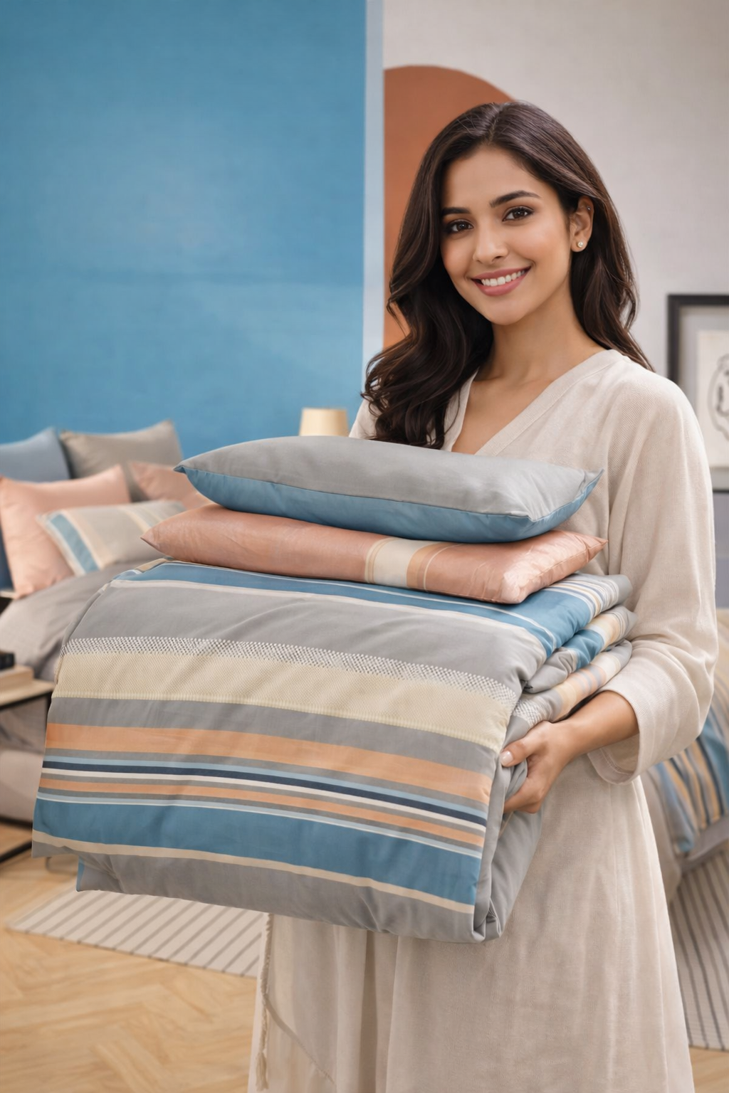 108x108 Pure Cotton Bedsheet | 400 TC Wsoko Cotton | Super King Size with 2 Pillow Covers