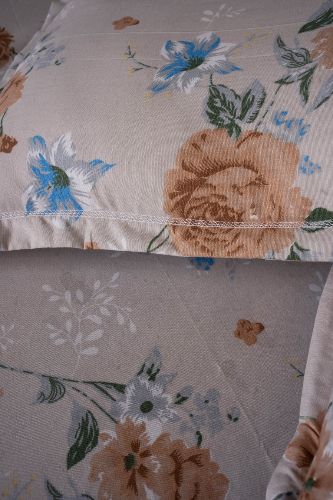 WSOKO PREMIUM COTTON.100% TC 300 QUEEN SIZE 90X100 BEDSHEET 2PILLO 3P SET MULTI COLOUR