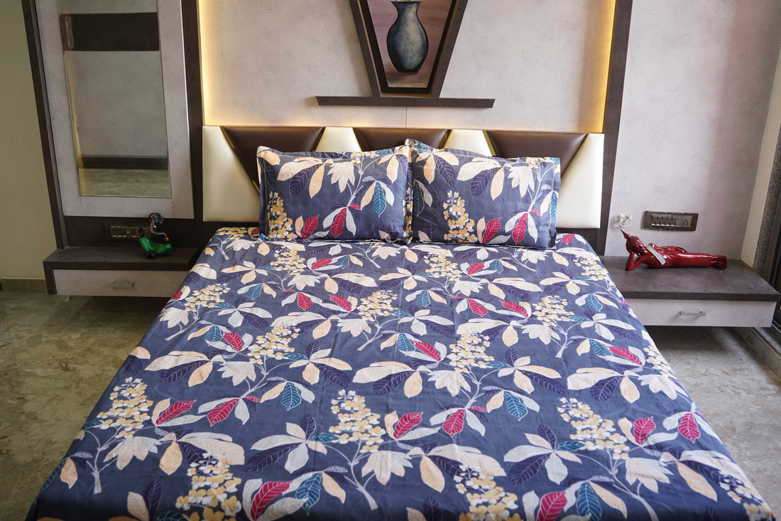 WSOKO PREMIUM COTTON. 100%.TC.400.SUPAR KING SIZE 108x108 BEDSHEET 2PILLO 3P SET MULTI COLOUR