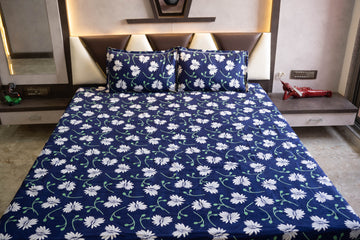 WSOKO 100%.PREMIUM COTTON..TC.400.QUEEN SIZE 90x100 BEDSHEET 2PILLO 3P SET MULTI COLOUR