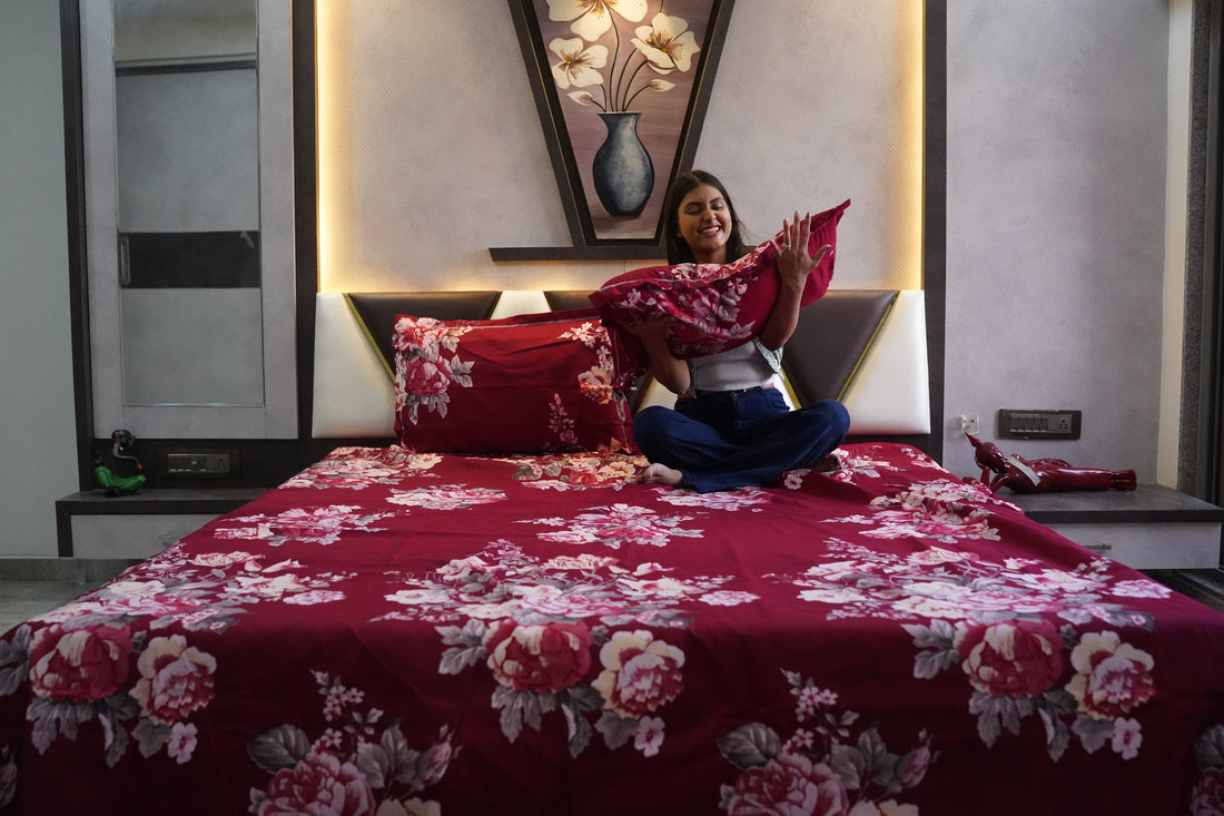 WSOKO PREMIUM COTTON. 100%.TC.400.SUPAR KING SIZE 108x108 BEDSHEET 2PILLO 3P SET MULTI COLOUR