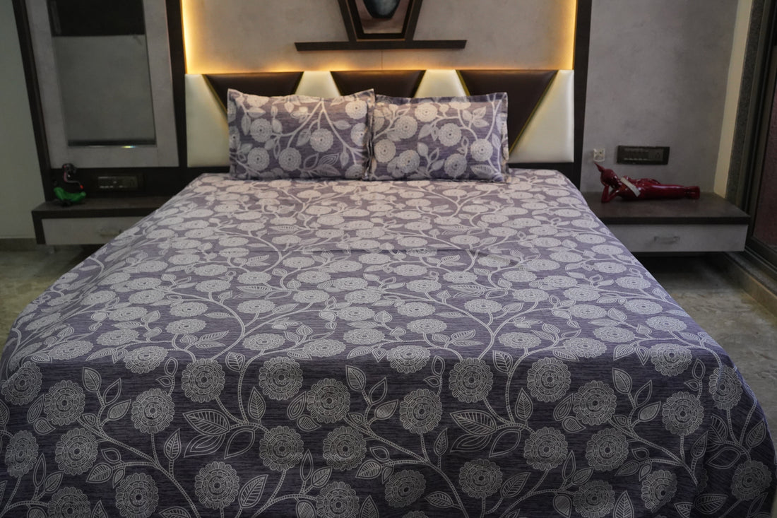 WSOKO PREMIUM COTTON. 100%.TC.400.SUPAR KING SIZE 108x108 BEDSHEET 2PILLO 3P SET MULTI COLOUR