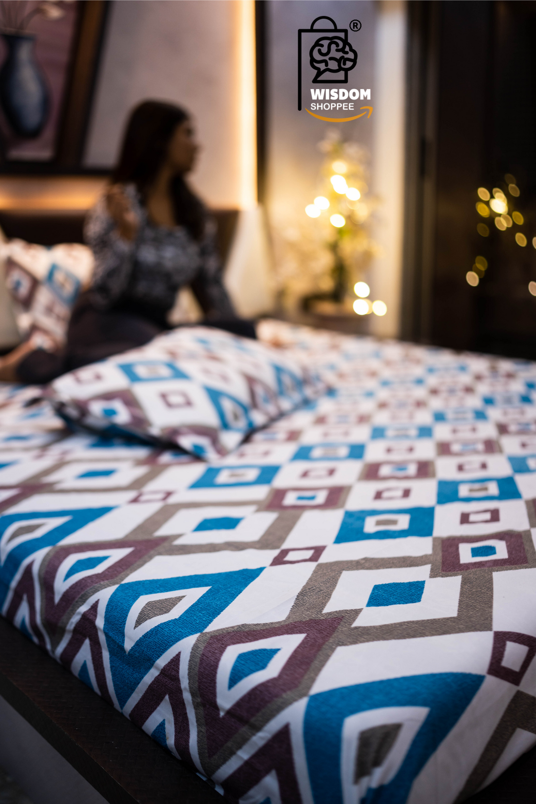 WSOKO PREMIUM COTTON. 100%.TC.400.SUPAR KING SIZE 108x108 BEDSHEET 2PILLO 3P SET MULTI COLOUR