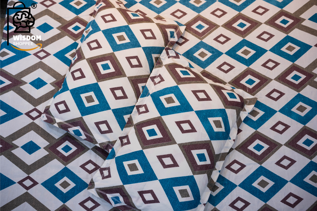 WSOKO PREMIUM COTTON. 100%.TC.400.SUPAR KING SIZE 108x108 BEDSHEET 2PILLO 3P SET MULTI COLOUR