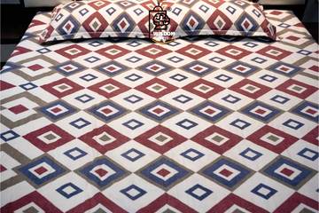 WSOKO PREMIUM COTTON. 100%.TC.400.SUPAR KING SIZE 108x108 BEDSHEET 2PILLO 3P SET MULTI COLOUR