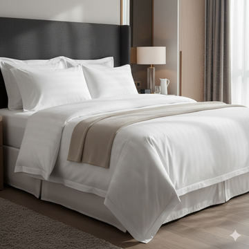 wsoko 400tc all season satin strip ac premium comforter with bedsheet super king size (90x100) 4p set