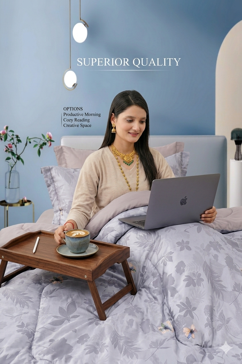 Luxury 400 TC Pure Cotton Bedsheet (108x108) | Wsoko Cotton | Super King Size | 2 Pillow Covers Set