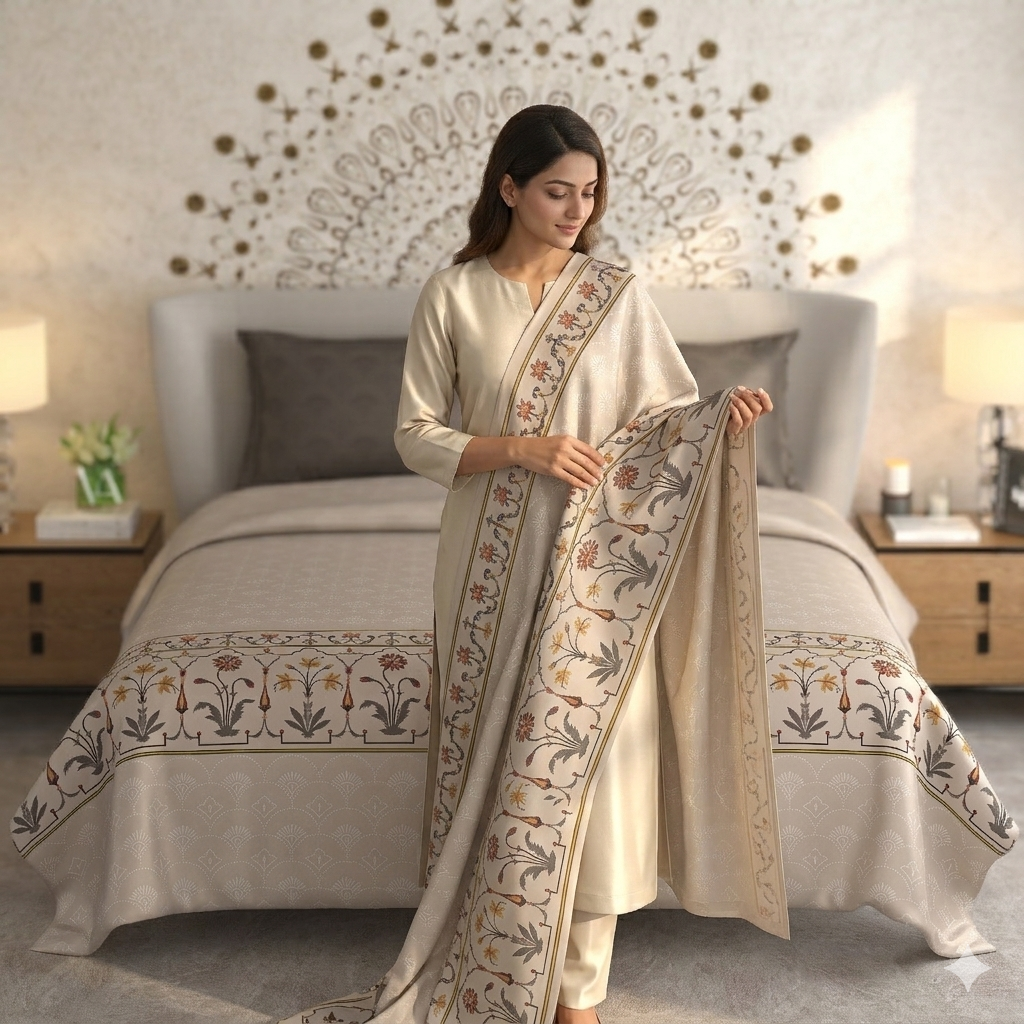 500 TC 100% Pure Cotton King Size Bedsheet , with 2 Pillow Covers (108 x 108 inch)
