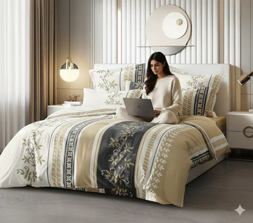 wsoko,premium, cotton 400tc, bedsheet super king size,108x108 3p set