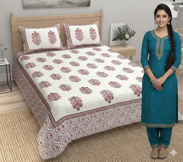 wsoko,premium, cotton 400tc, bedsheet super king size,108x108 3p set