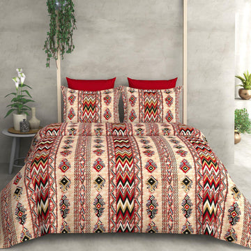 WSOKO 100%.PREMIUM COTTON..TC.400.QUEEN SIZE 90x100 BEDSHEET 2PILLO 3P SET MULTI COLOUR