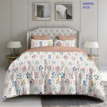 WSOKO PREMIUM COTTON.100% TC 300 QUEEN SIZE 90X100 BEDSHEET 2PILLO 3P SET MULTI COLOUR