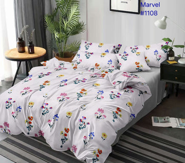 WSOKO 100%.PREMIUM COTTON..TC.400.QUEEN SIZE 90x100 BEDSHEET 2PILLO 3P SET MULTI COLOUR