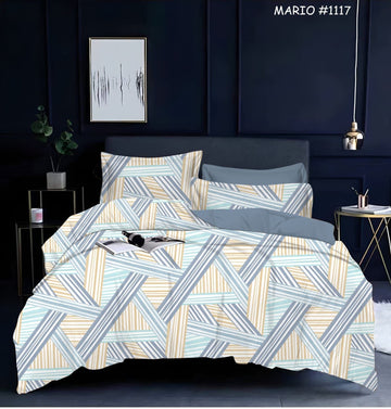 WSOKO PREMIUM COTTON.100% TC 300 QUEEN SIZE 90X100 BEDSHEET 2PILLO 3P SET MULTI COLOUR