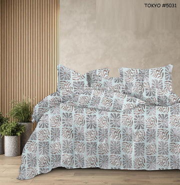 WSOKO PREMIUM COTTON. 100%.TC.400.SUPAR KING SIZE 108x108 BEDSHEET 2PILLO 3P SET MULTI COLOUR