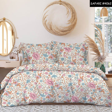WSOKO 100%.PREMIUM COTTON..TC.400.QUEEN SIZE 90x100 BEDSHEET 2PILLO 3P SET MULTI COLOUR