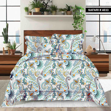 WSOKO PREMIUM COTTON. 100%.COTTON TC 400.SUPAR KING SIZE 108x108 BEDSHEET 2PILLOW  3P SET MULTI COLOUR
