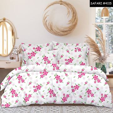 WSOKO 100%.PREMIUM COTTON..TC.400.QUEEN SIZE 90x100 BEDSHEET 2PILLO 3P SET MULTI COLOUR