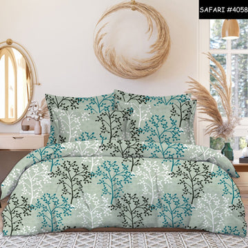 WSOKO 100%.PREMIUM COTTON..TC.400.QUEEN SIZE 90x100 BEDSHEET 2PILLO 3P SET MULTI COLOUR