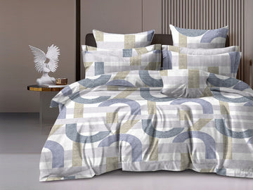 WSOKO PREMIUM COTTON. 100%.COTTON TC 400.SUPAR KING SIZE 108x108 BEDSHEET 2PILLOW  3P SET MULTI COLOUR