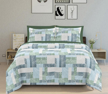 WSOKO 100%.PREMIUM COTTON..TC.400.SUPAR KING SIZE 108x108 BEDSHEET 2PILLO 3P SET MULTI COLOUR