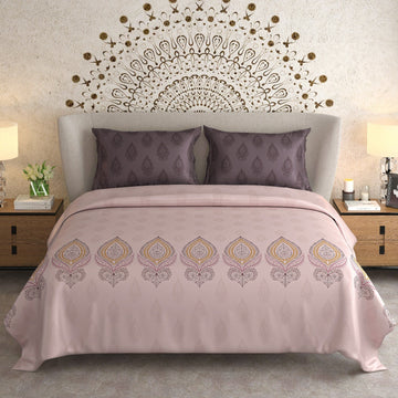 wsoko 100% Cotton super king size  Bedsheet with 2 Pillow Covers (Size 108 x 108 inch) | 500 TC Bed Sheet for Double Bed