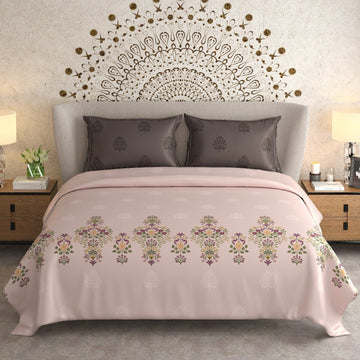 500 TC 100% Pure Cotton King Size Bedsheet  with 2 Pillow Covers (108 x 108 inch)
