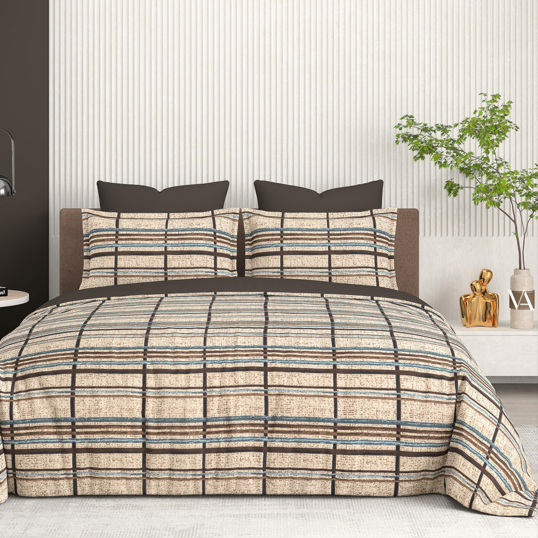 WSOKO PREMIUM COTTON. 100%.COTTON TC 400.SUPAR KING SIZE 108x108 BEDSHEET 2PILLOW  3P SET MULTI COLOUR