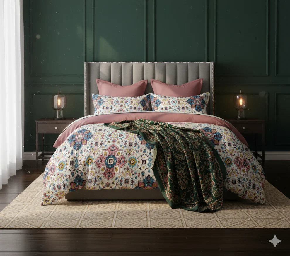 wsoko,premium, cotton 400tc, bedsheet super king size,108x108 3p set